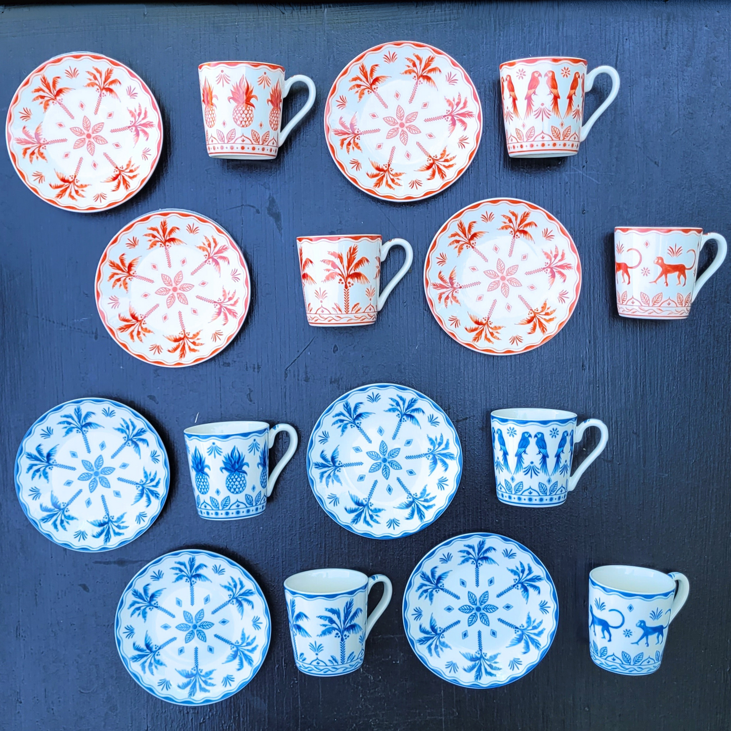Set Exotic Vibes Tangerine – 6 Tazas de Porcelana Italiana