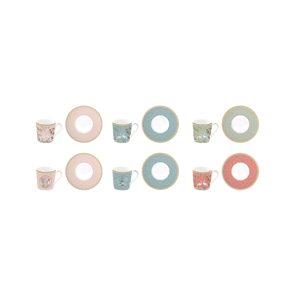Set Jardin de Reves – 6 Tazas de Porcelana Italiana