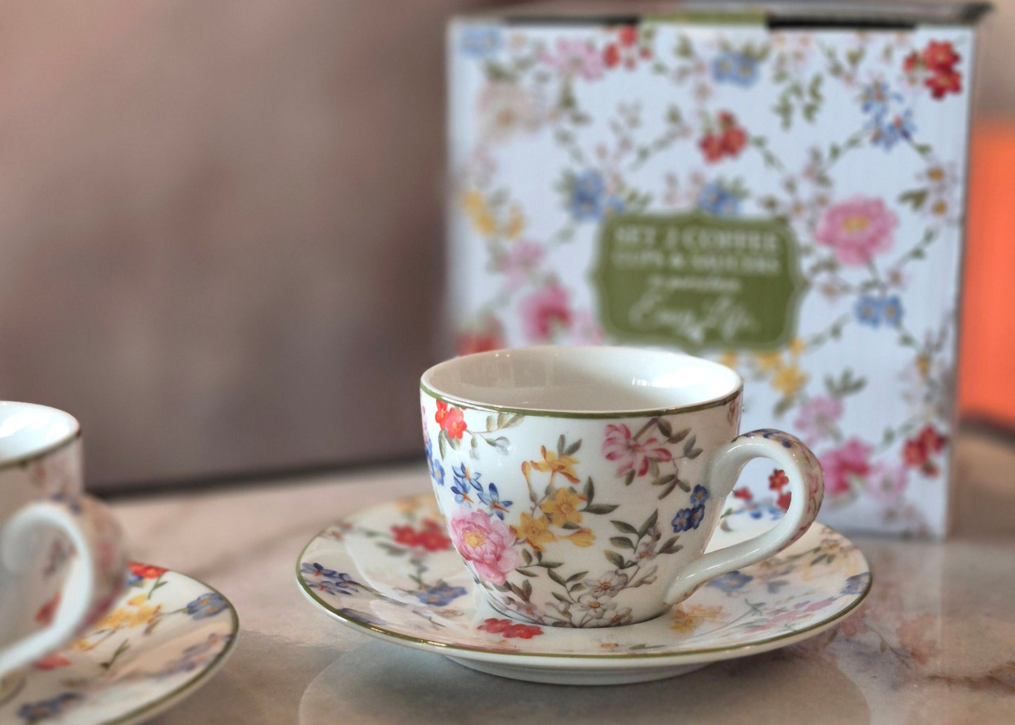 Set Garden Dreams – 2 Tazas de Porcelana Italiana