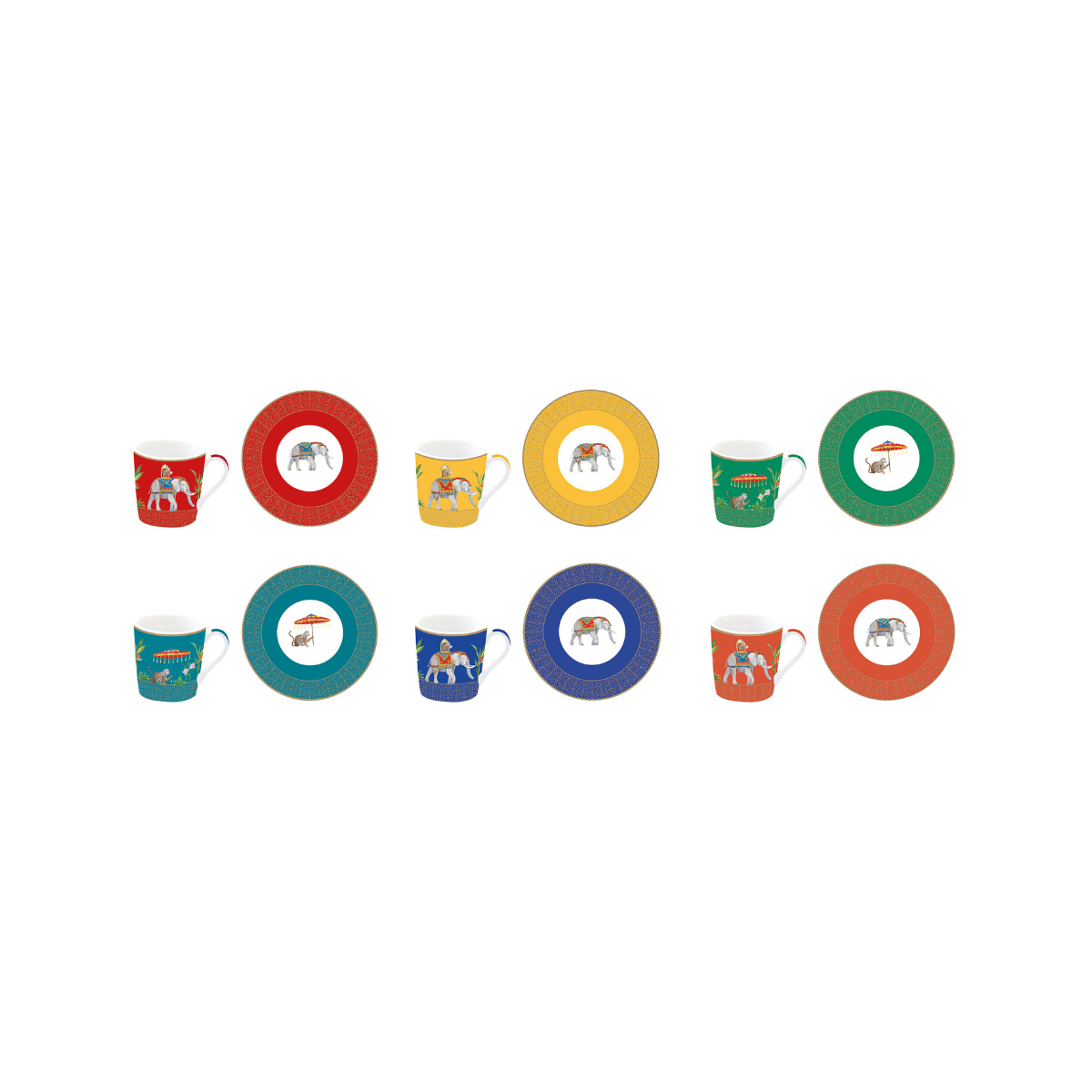Set Marajah – 6 Tazas de Porcelana Italiana