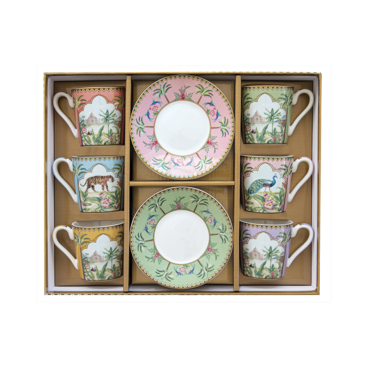 Set Paradis Sauvage – 6 Tazas de Porcelana Italiana