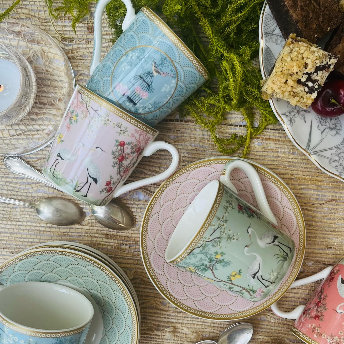 Set Jardin de Reves – 6 Tazas de Porcelana Italiana