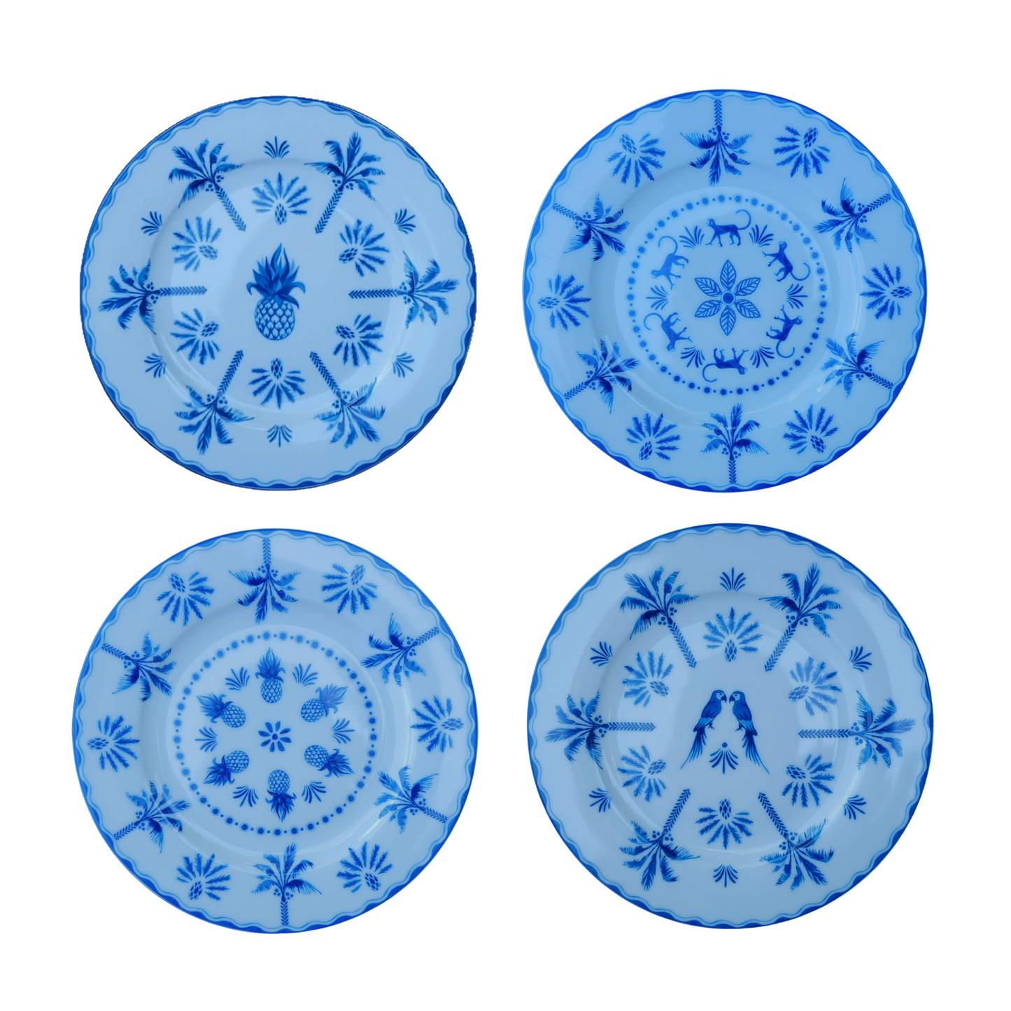 Platos Postre Exotic Vibes Azul