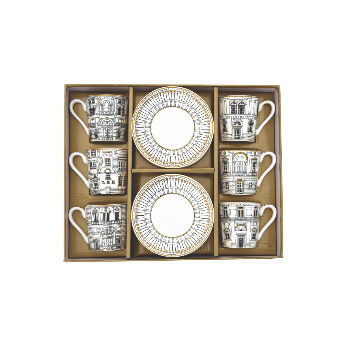 Set Palazzo – 6 Tazas de Porcelana Italiana