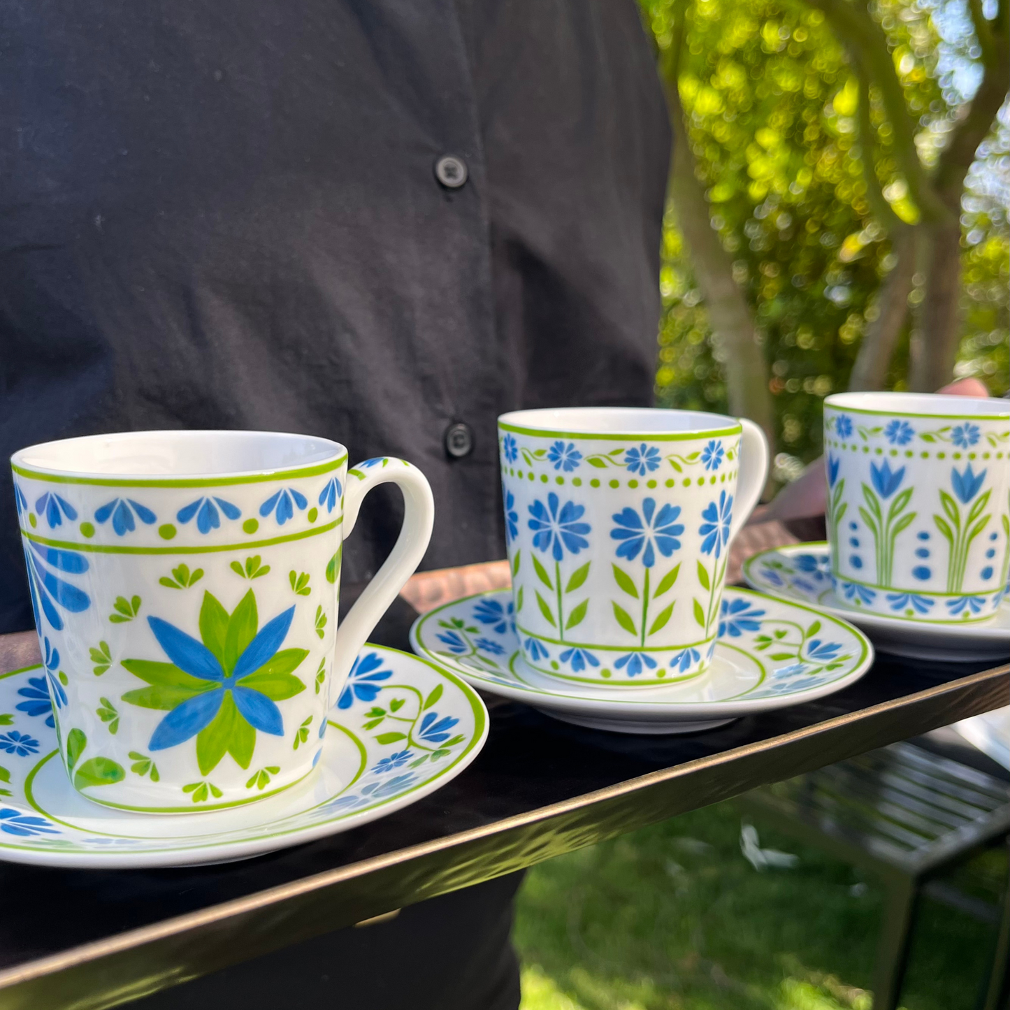 Set Flower Garden – 6 Tazas de Porcelana Italiana