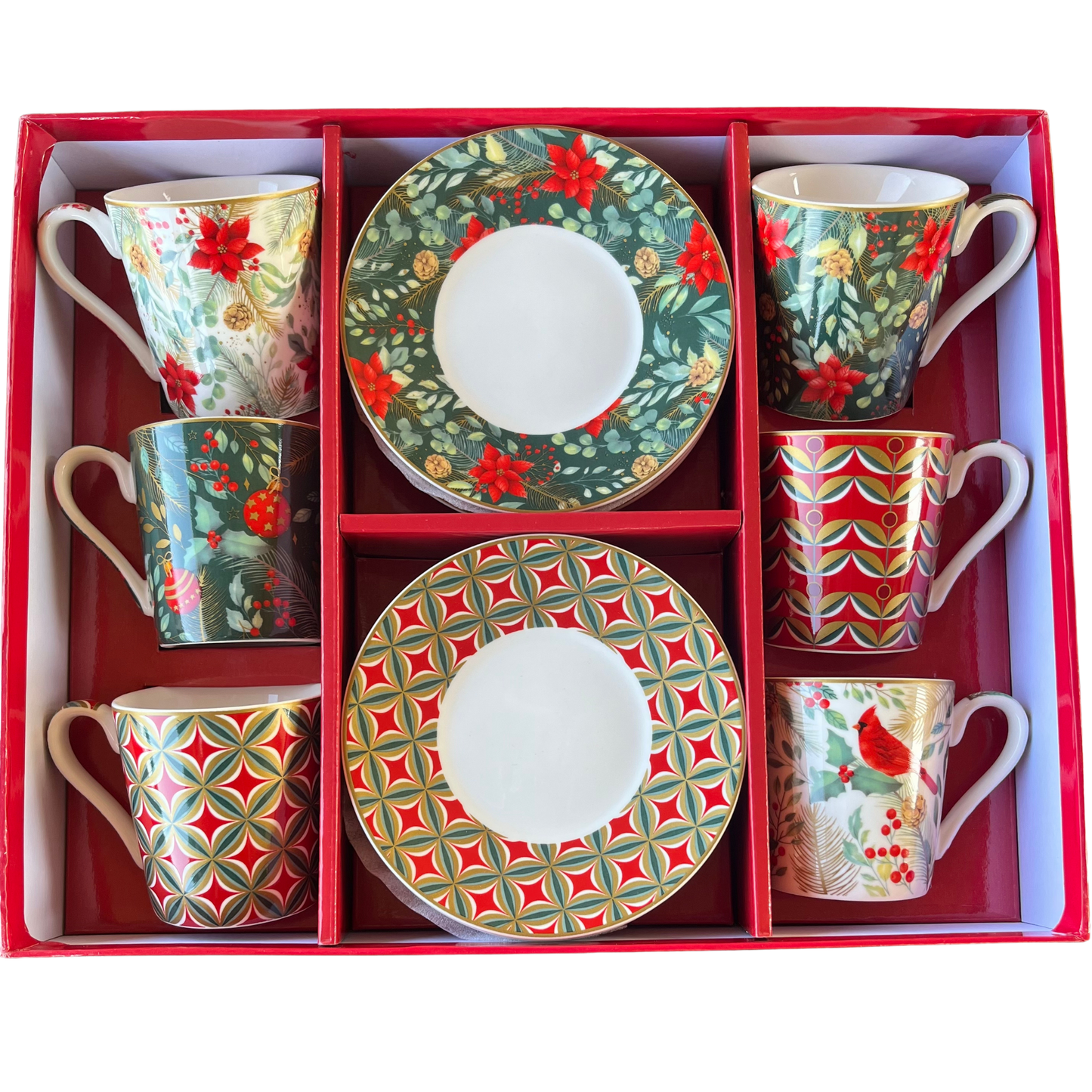 Set Christmas Joy – 6 Tazas de Porcelana Italiana