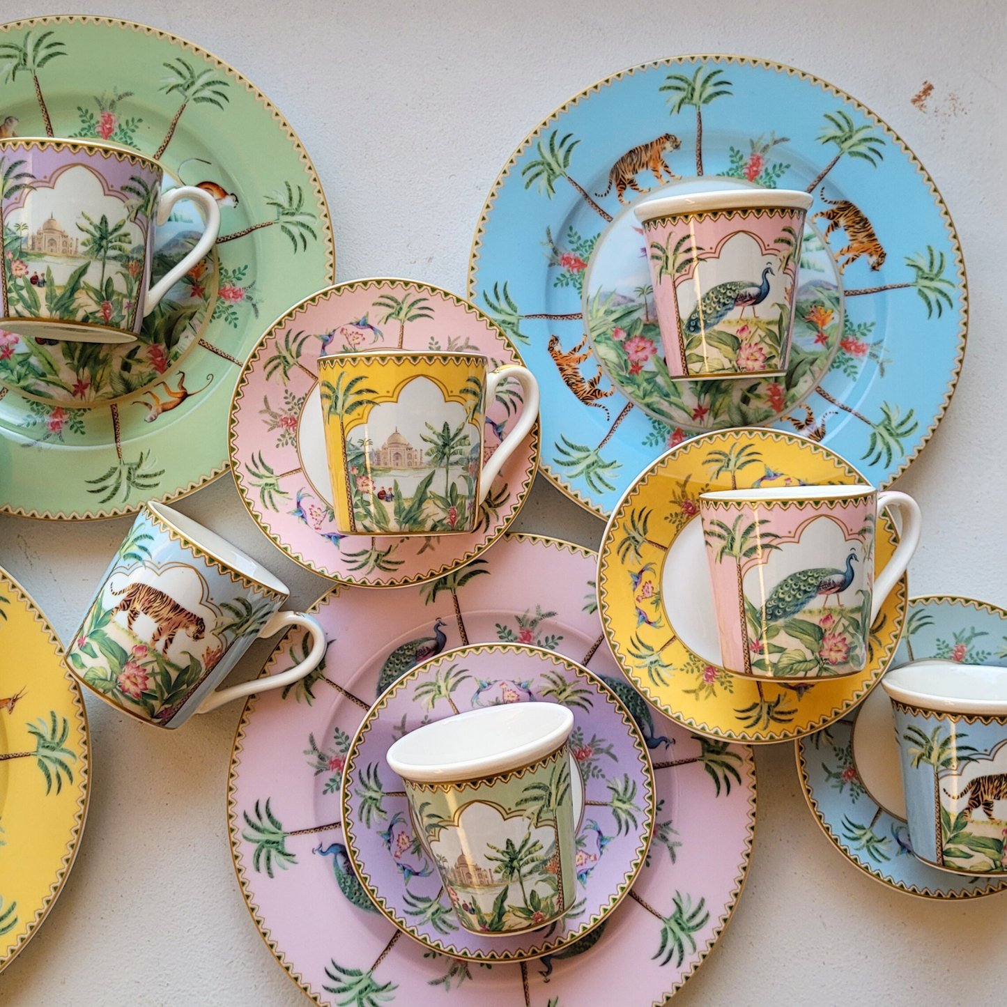 Set Paradis Sauvage – 6 Tazas de Porcelana Italiana