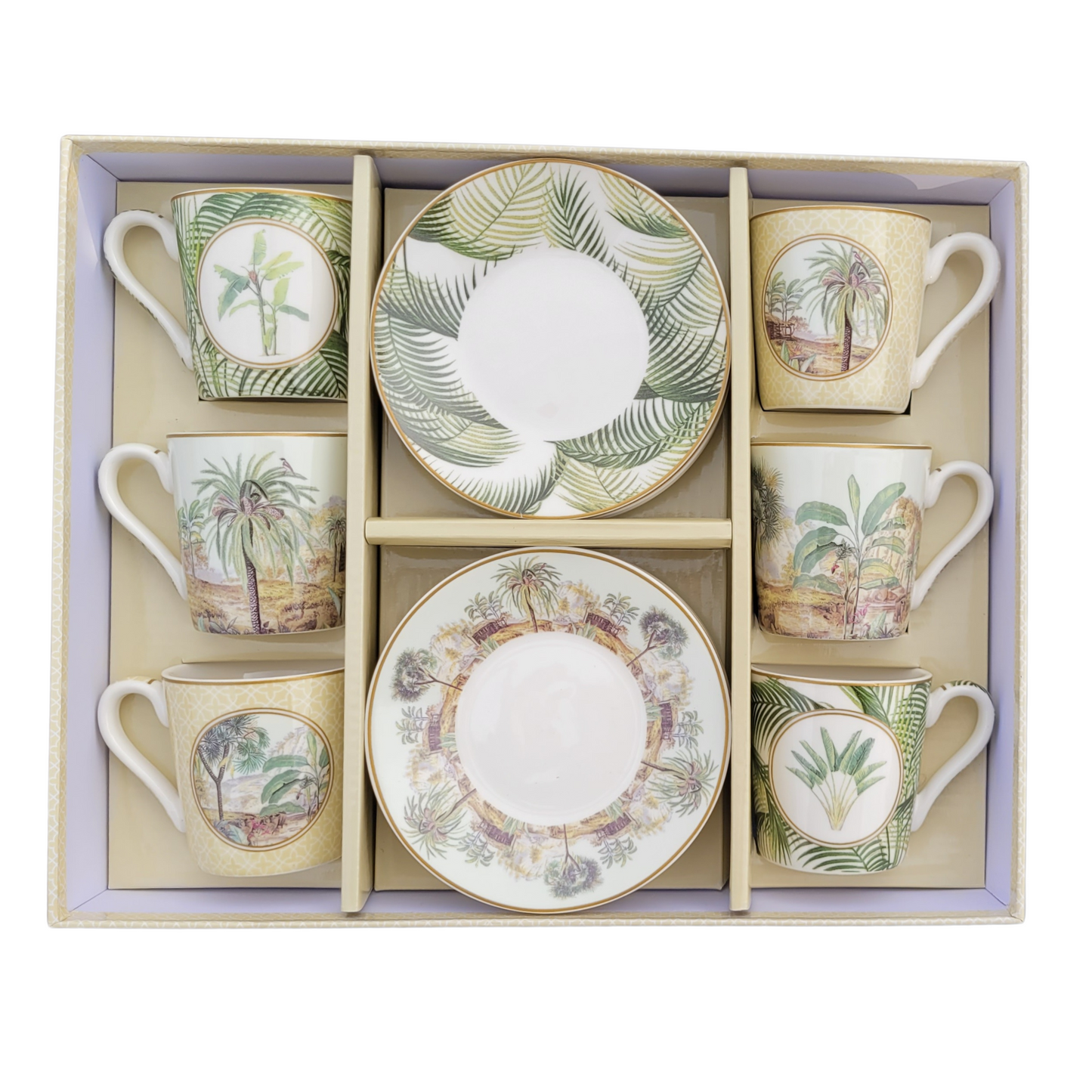 Set Ceylon – 6 Tazas de Porcelana Italiana