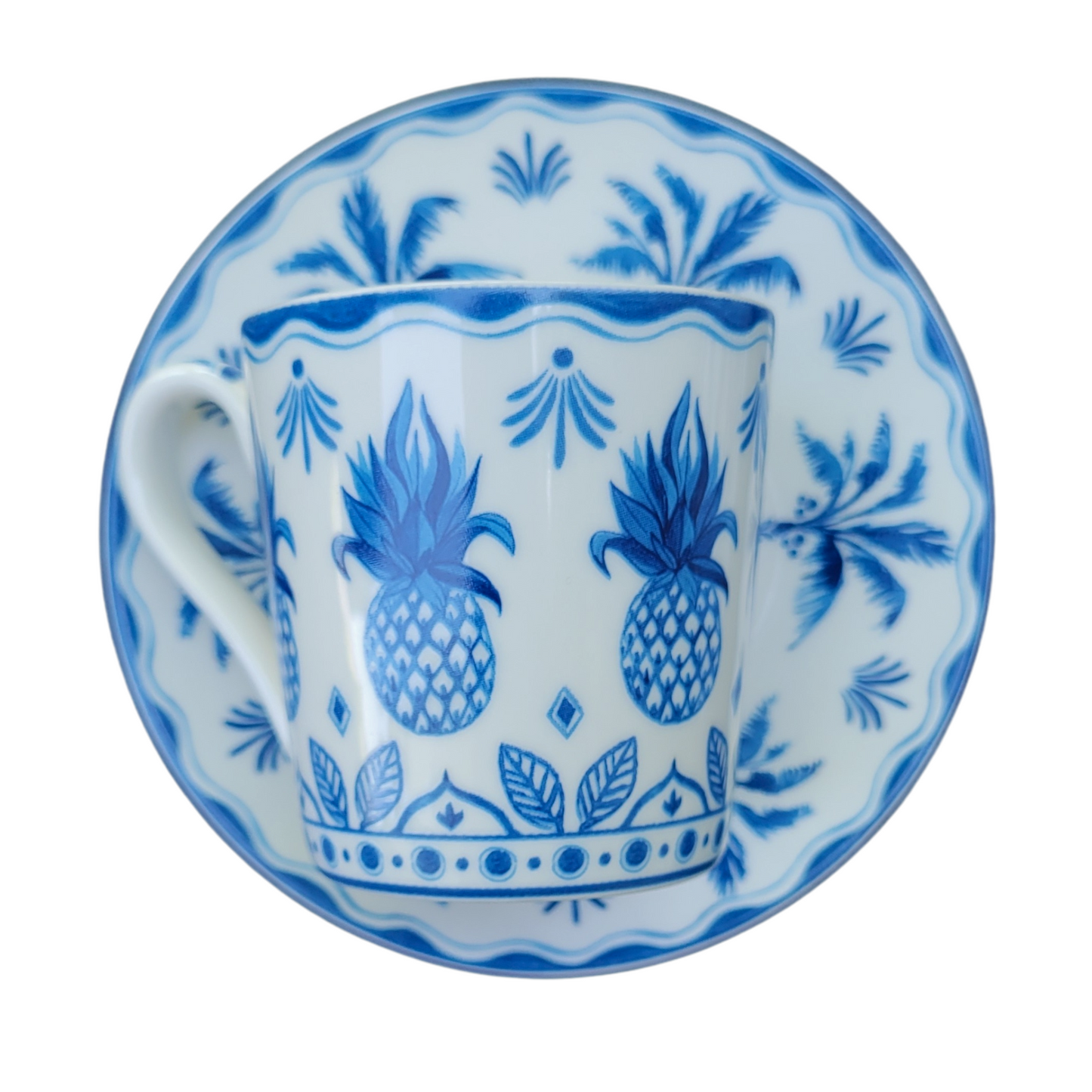 Set Exotic Vibes Azul – 6 Tazas de Porcelana Italiana