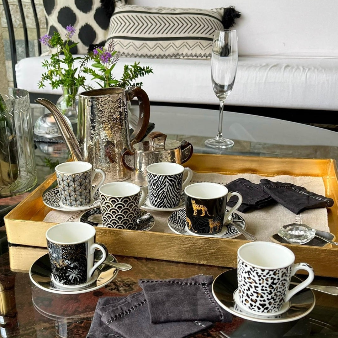 Set Coffee Mania Savana – 6 Tazas de Porcelana Italiana
