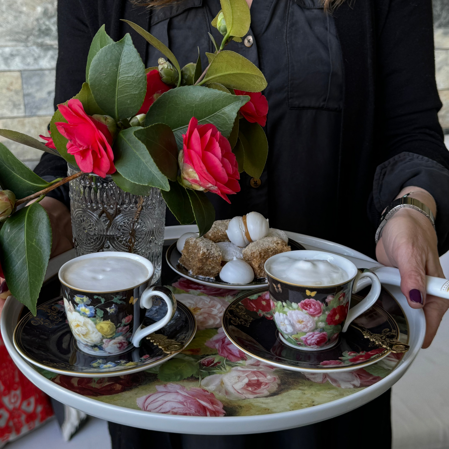 Set Victorian Garden - 2 Tazas de Porcelana Italiana