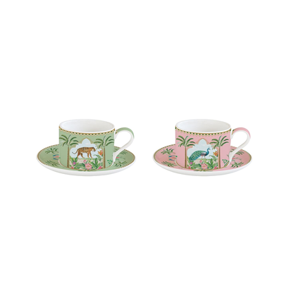 Set Paradis Sauvage – 2 Tazas de Porcelana Italiana