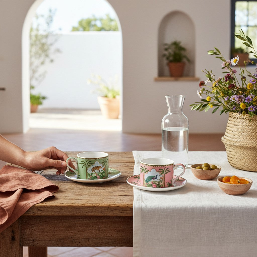 Set Paradis Sauvage – 2 Tazas de Porcelana Italiana