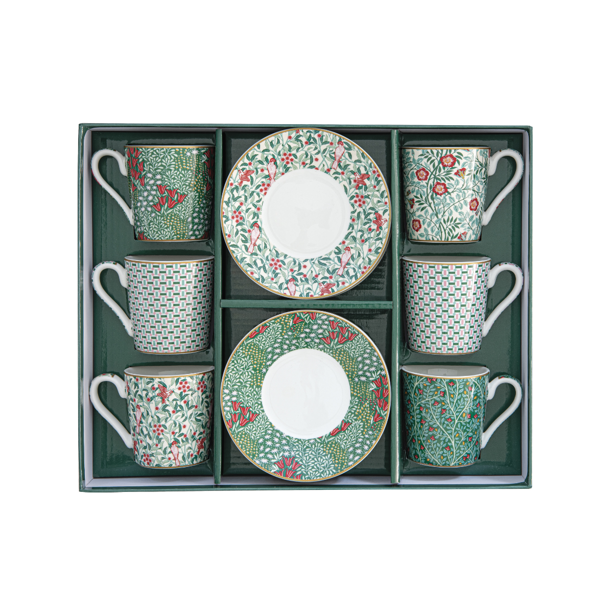 Set Floral Fantasy – 6 Tazas de Porcelana Italiana