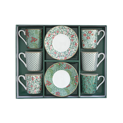 Set Floral Fantasy – 6 Tazas de Porcelana Italiana