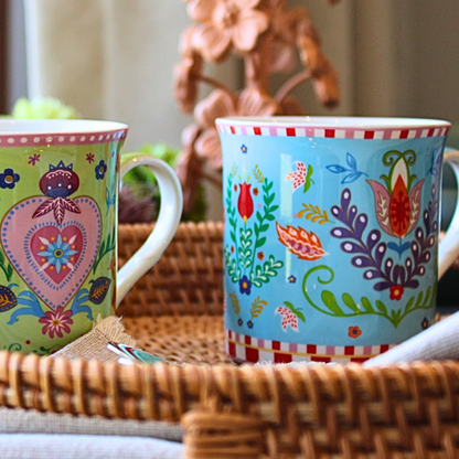 Set Spring Folk - 2 Tazas de Porcelana Italiana