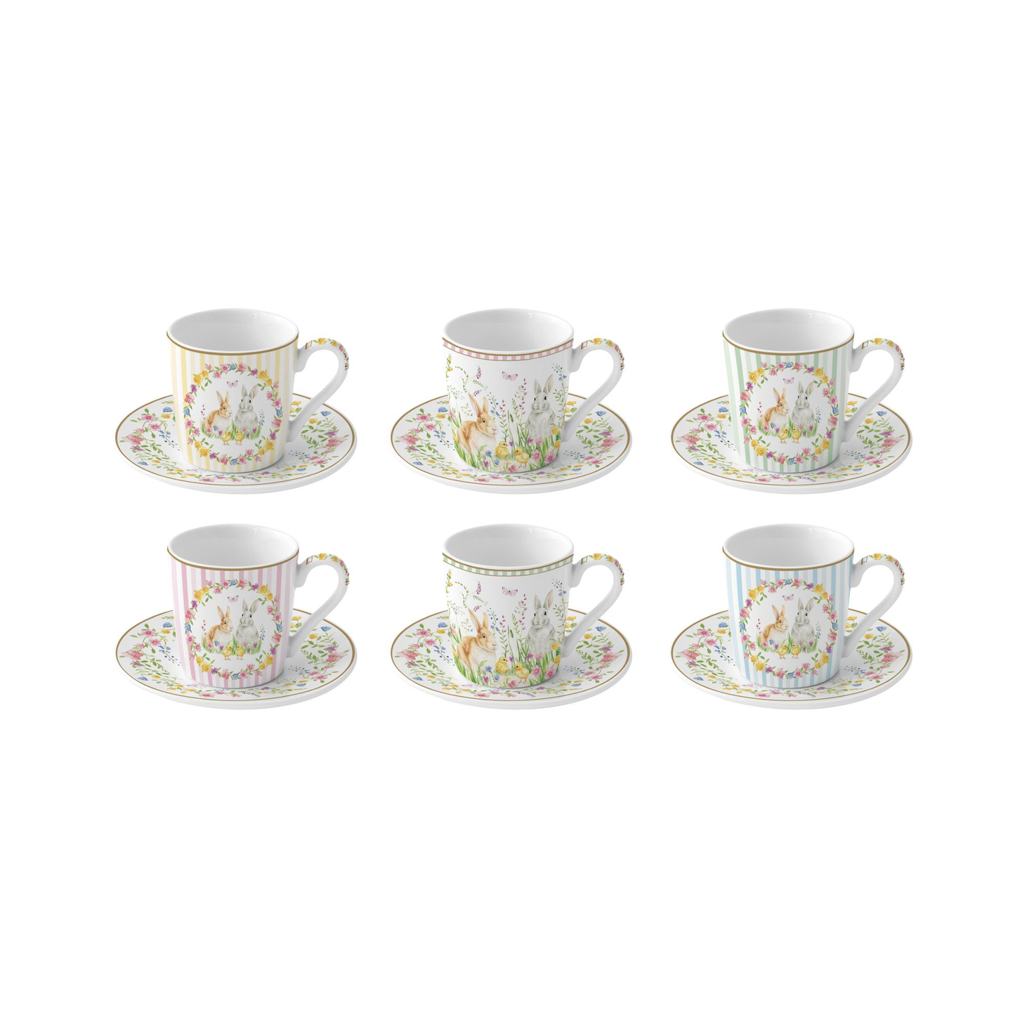 Set Easter - 6 Tazas de Porcelana Italiana
