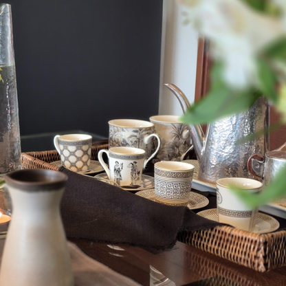 Set Palladium – 6 Tazas de Porcelana Italiana