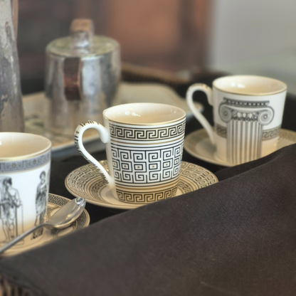 Set Palladium – 6 Tazas de Porcelana Italiana