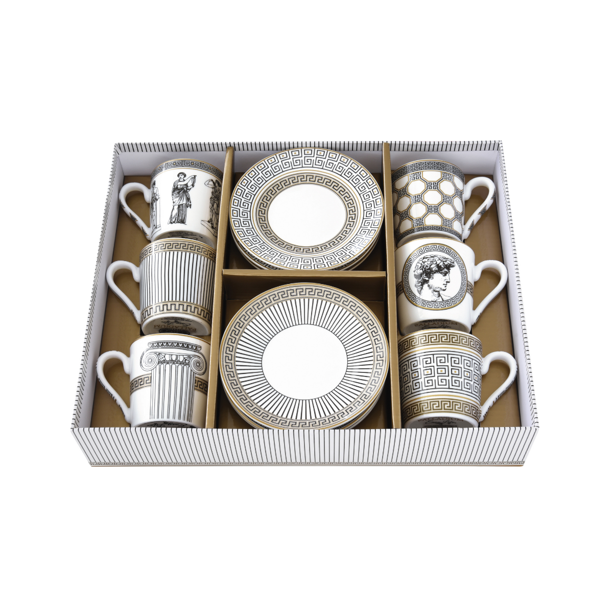 Set Palladium – 6 Tazas de Porcelana Italiana