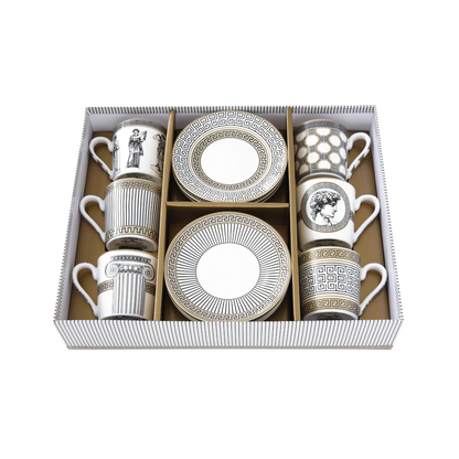 Set Palladium – 6 Tazas de Porcelana Italiana