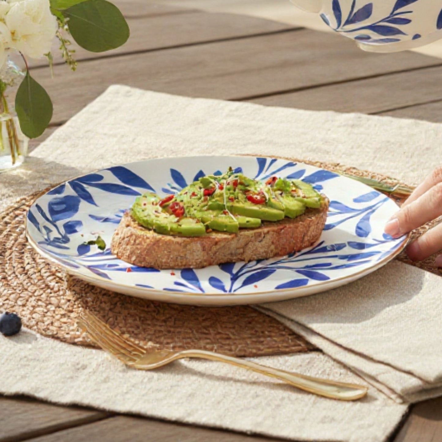 Plato Postre Elegance Flower