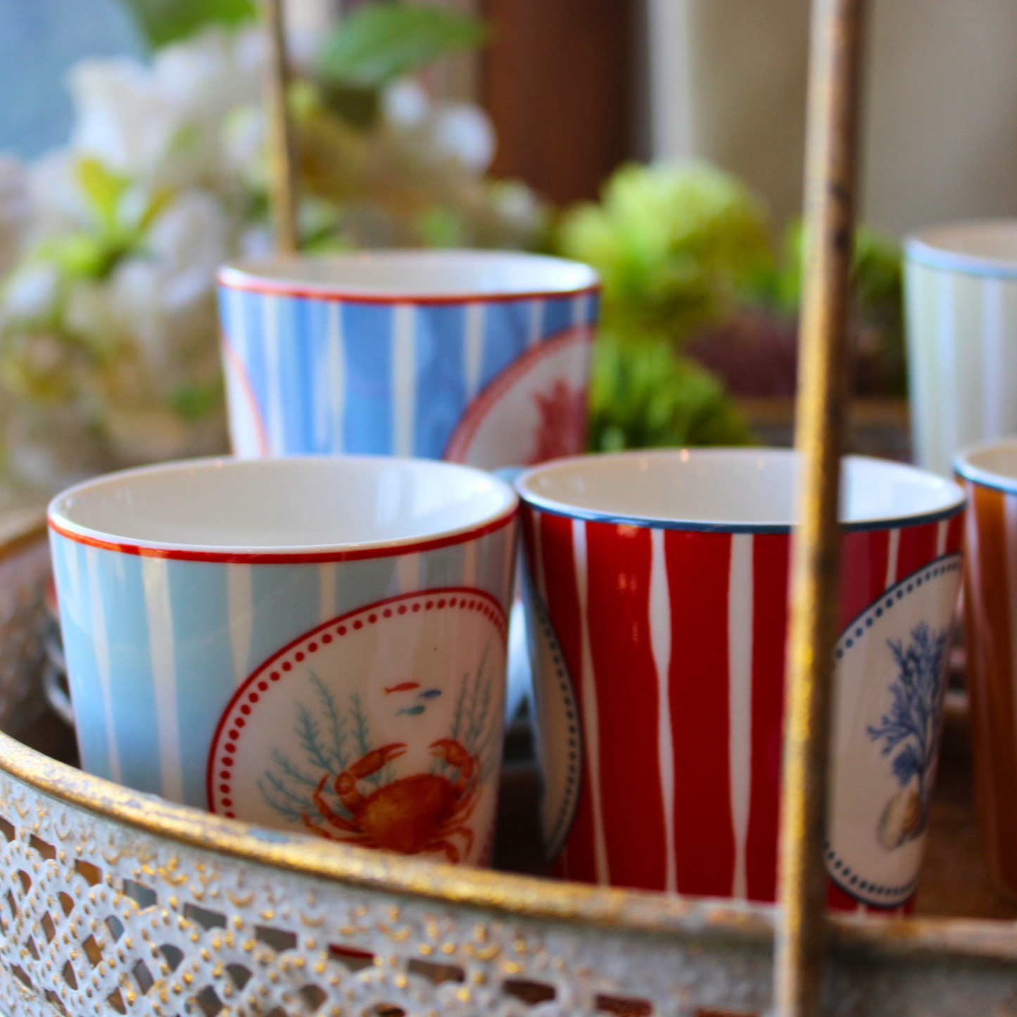 Set Sea Breeze - 6 Tazas de Porcelana Italiana