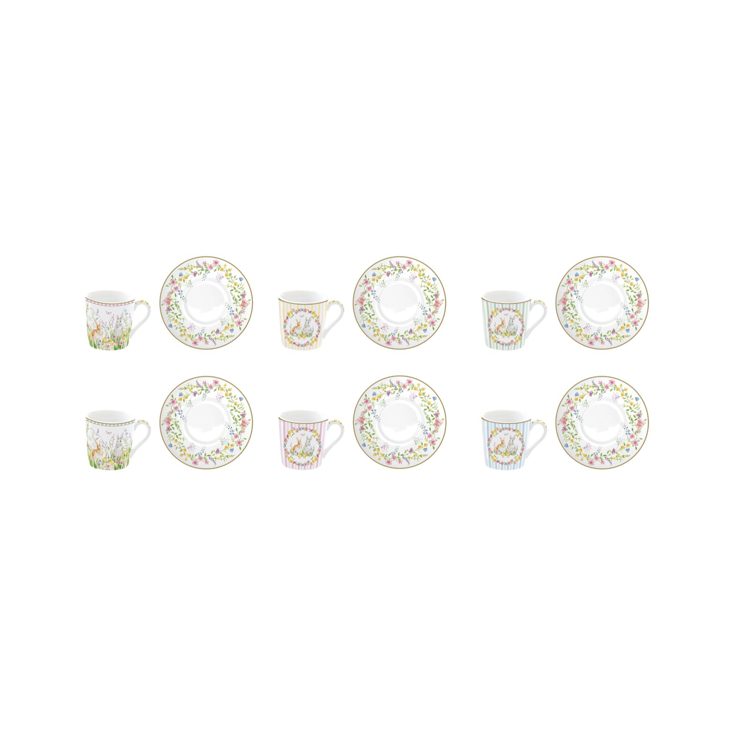 Set Easter - 6 Tazas de Porcelana Italiana