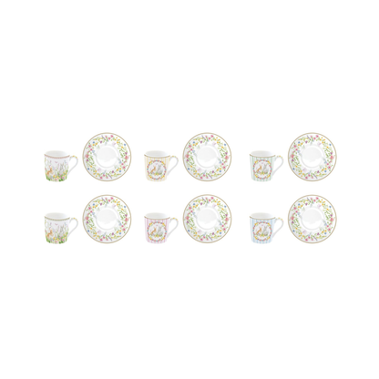 Set Easter - 6 Tazas de Porcelana Italiana