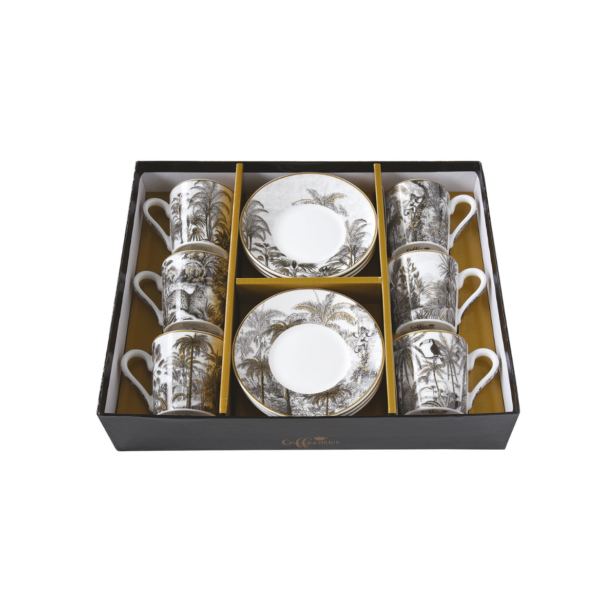 Set Retro Jungle – 6 Tazas de Porcelana Italiana