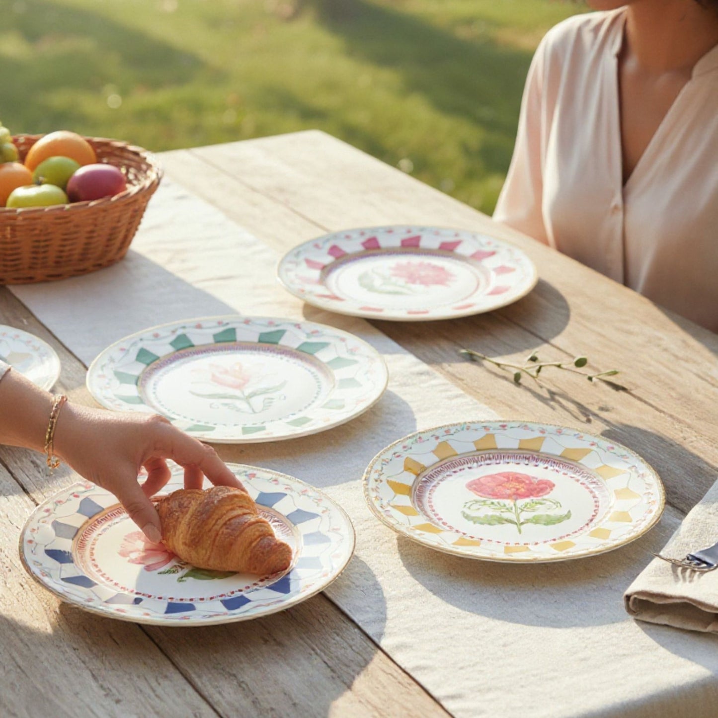 Platos Postre Flowery