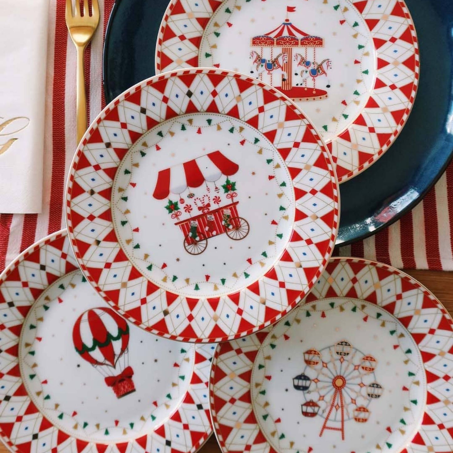 Platos Postre Christmas Wonderland