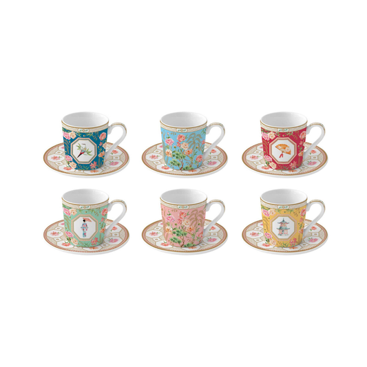 Set Jardin D'Orients – 6 Tazas de Porcelana Italiana
