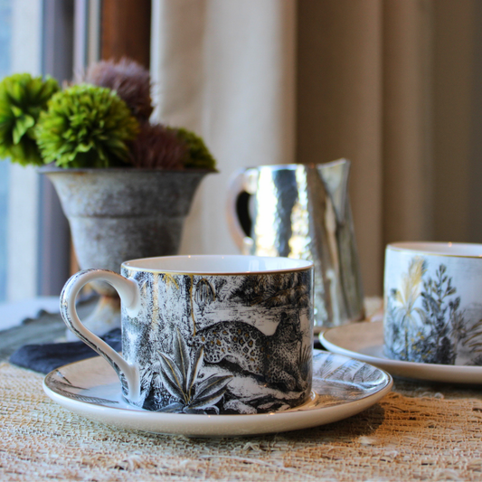 Set Retro Jungle - 2 Tazas de Porcelana Italiana