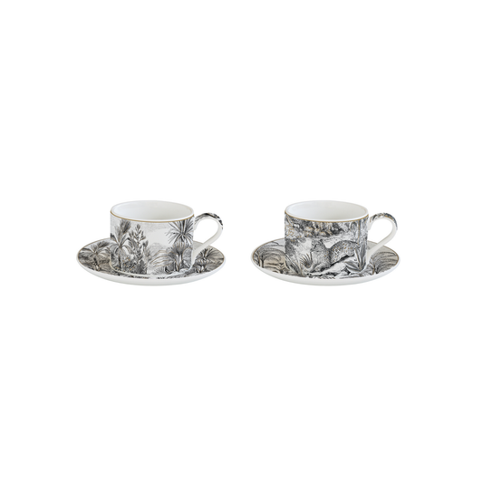 Set Retro Jungle - 2 Tazas de Porcelana Italiana