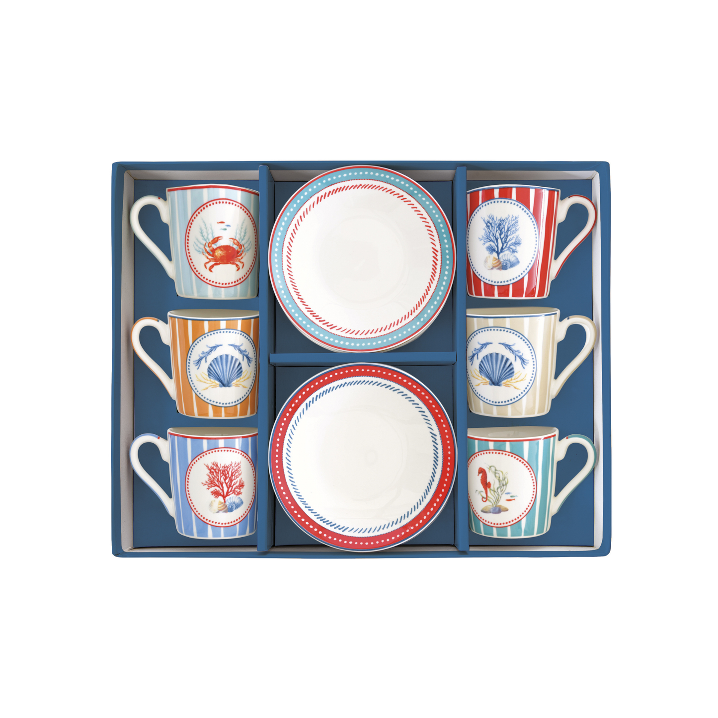 Set Sea Breeze - 6 Tazas de Porcelana Italiana