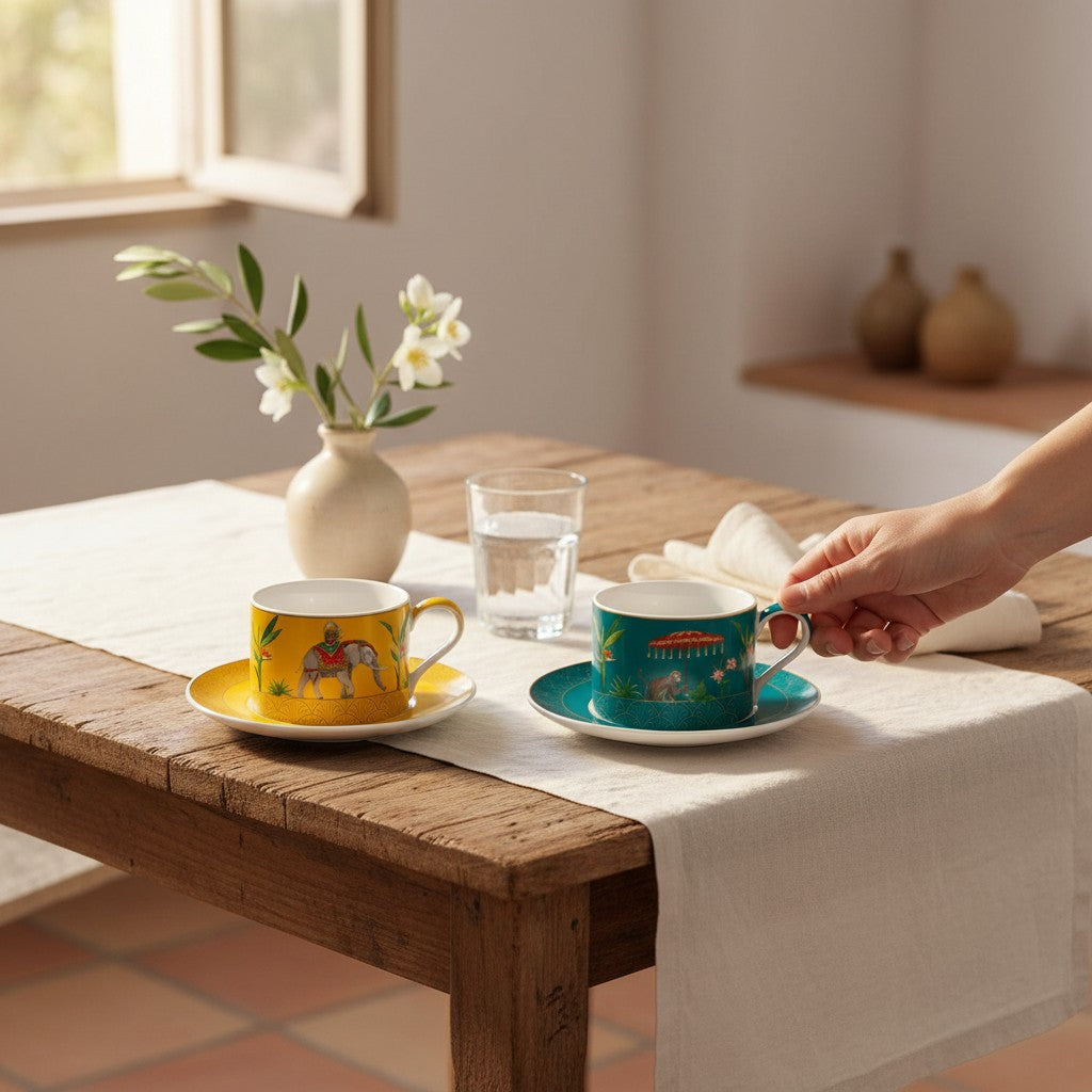 Set Marajah - 2 Tazas de Porcelana Italiana