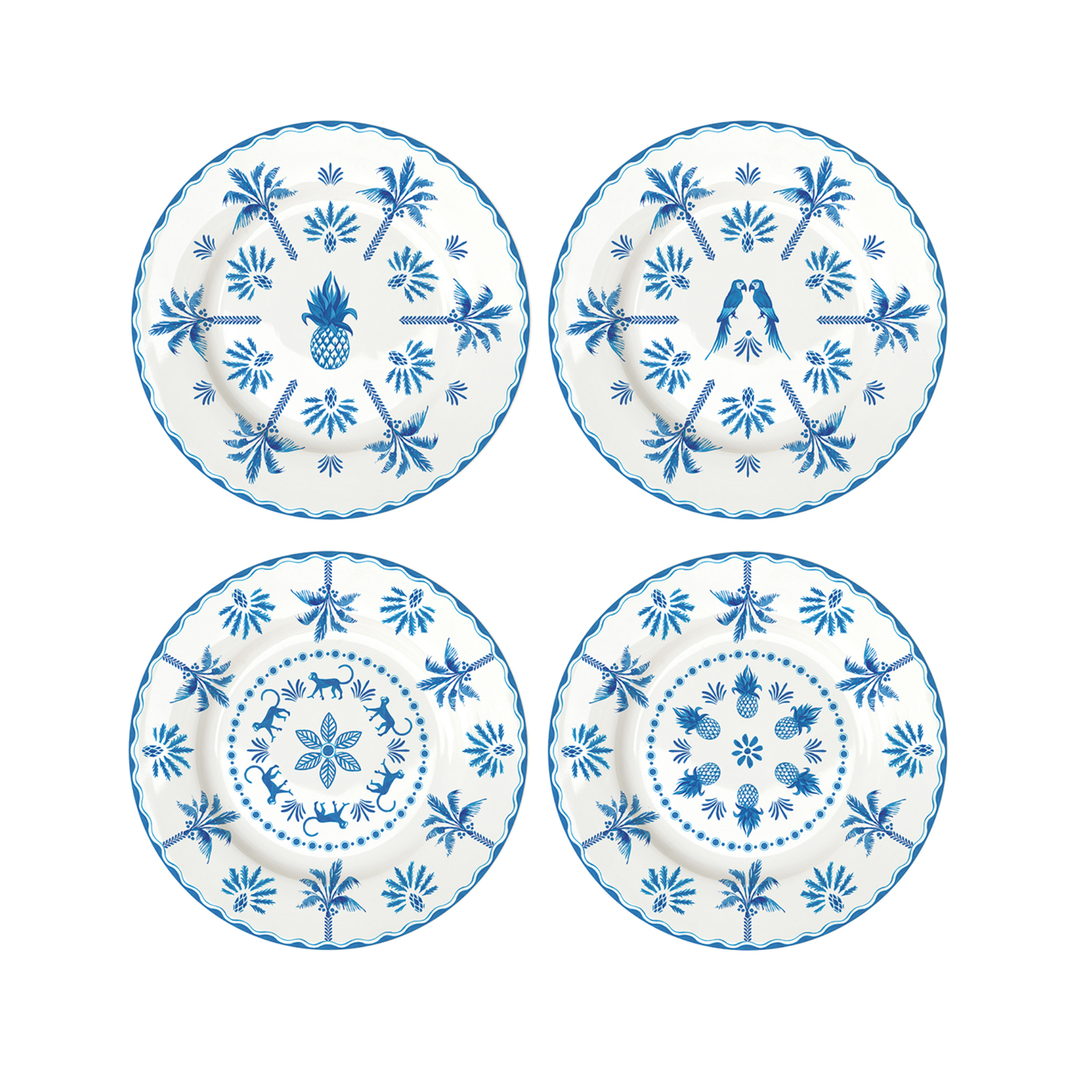 Platos Postre Exotic Vibes Azul