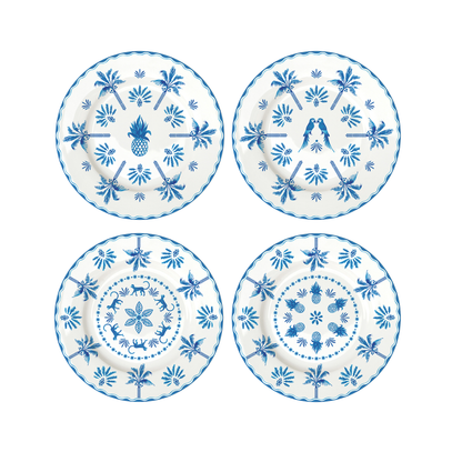 Platos Postre Exotic Vibes Azul