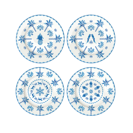Platos Postre Exotic Vibes Azul